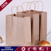 Reusable Paper Lunch Bags Shopping Bag Die Cut Handle Brown Kraft Paper Bag for Food Packaging